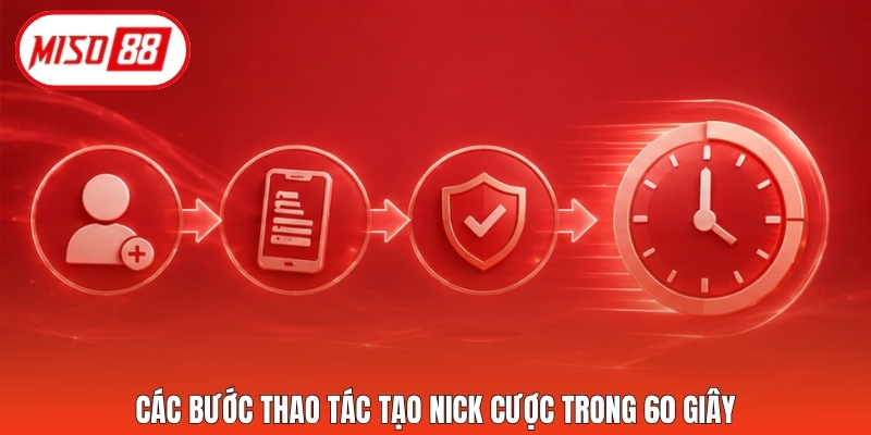 Các bước thao tác tạo nick cược trong 60 giây
